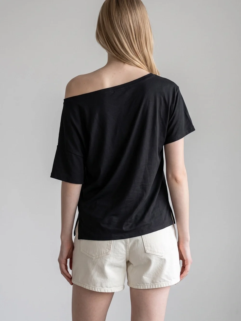 Women’s Short Sleeve Tee – Black, White, Light Gray - Picture 3 of 7